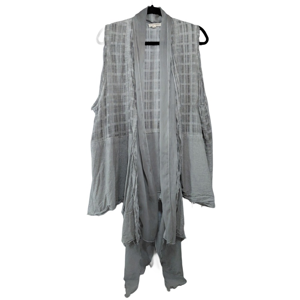 Song N Spirit Asymmetrical Cardigan Women's XXL Gray Layered Boho Lagenlook